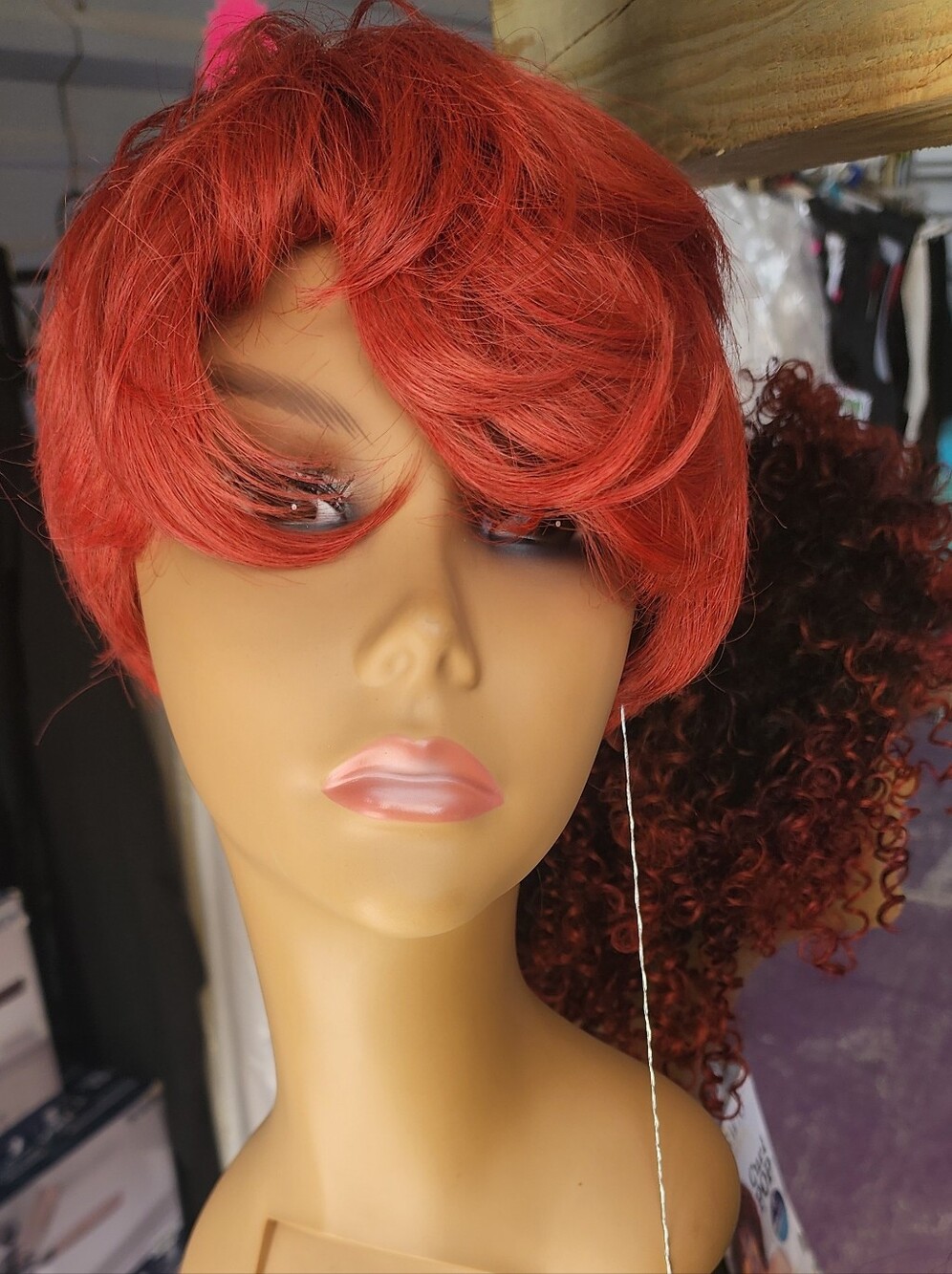 Outre Wigpop Red Copper Short Layered Synthetic Wig With HEAD
